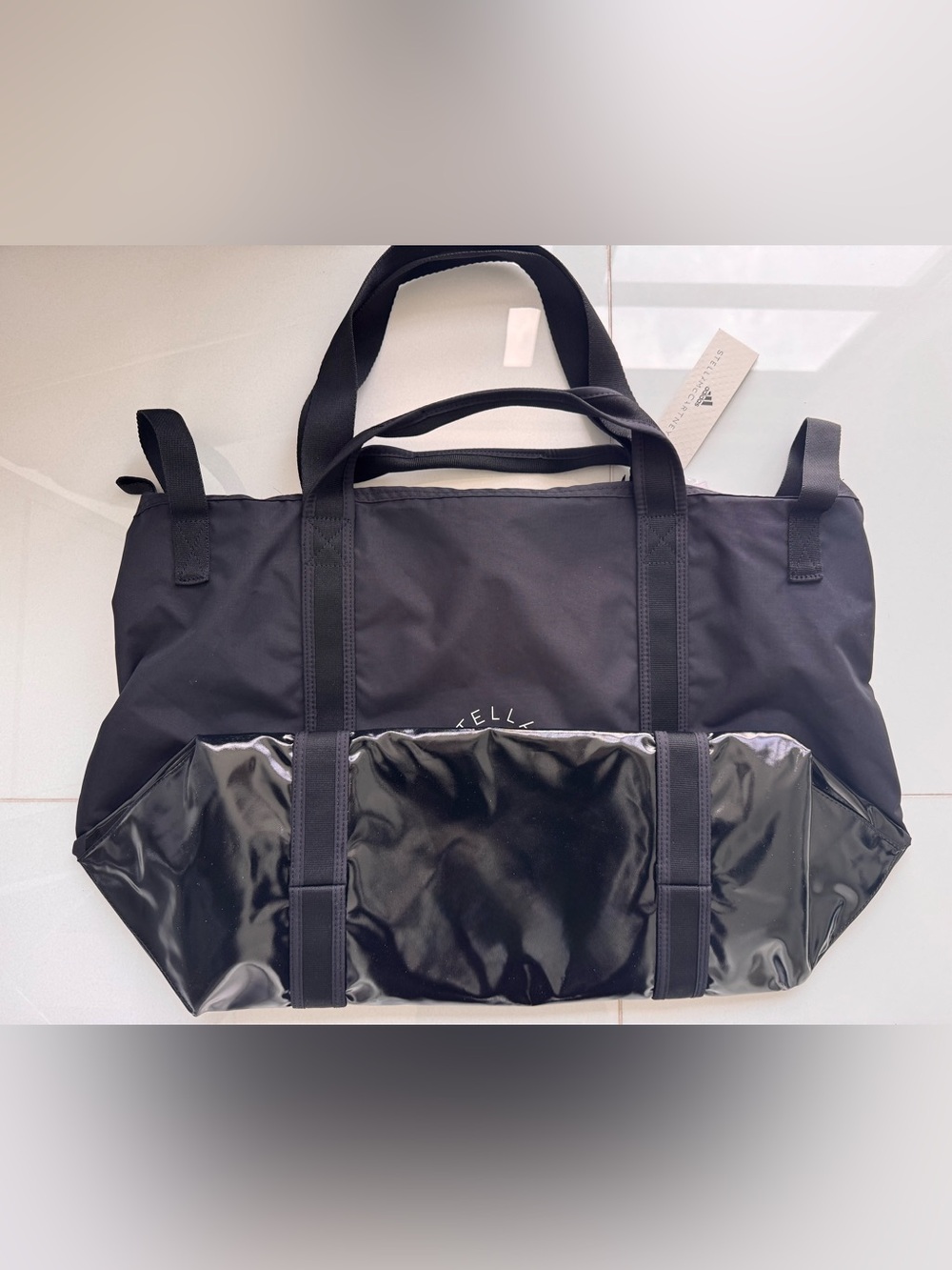 NWT adidas by Stella McCartney Tote Bag, Black/White - Picture 9 of 13